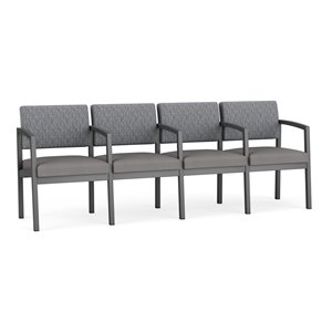 lesro lenox steel 4-seat chair in charcoal/adler gray flannel/castillo metal