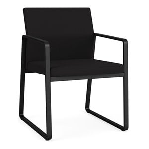 Gansett Reception Waiting Room Healthcare Guest Chair / Black Steel / Black