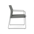 Gansett Reception Waiting Room Guest Chair / Silver Steel / Light Gray