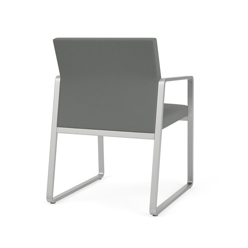 Gansett Reception Waiting Room Guest Chair / Silver Steel / Light Gray