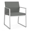 Gansett Reception Waiting Room Guest Chair / Silver Steel / Light Gray