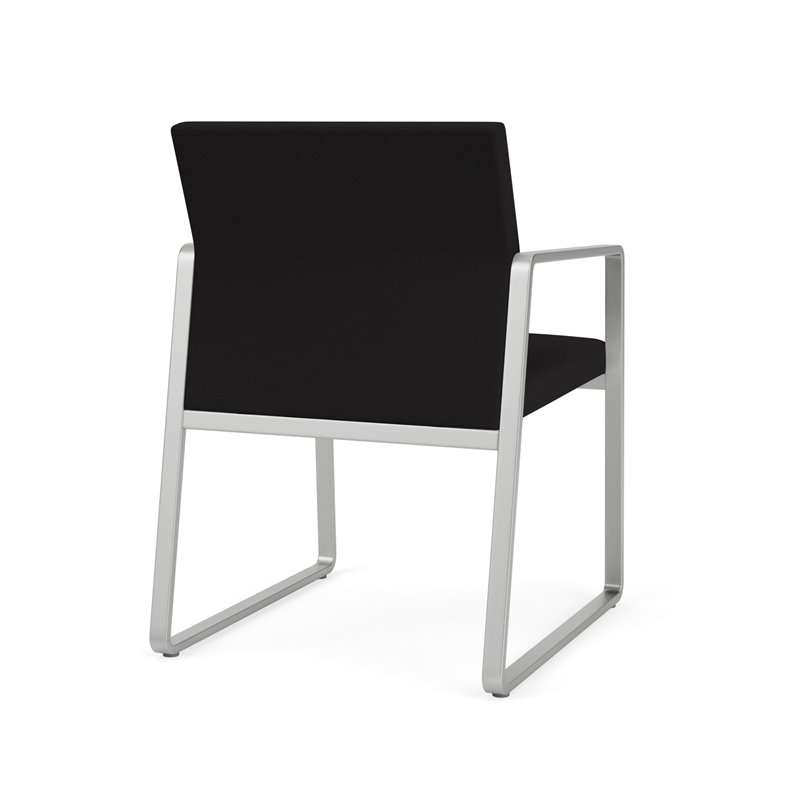 Gansett Reception Waiting Room Healthcare Guest Chair / Silver Steel / Black