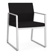 Gansett Reception Waiting Room Healthcare Guest Chair / Silver Steel / Black