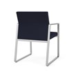 Gansett Reception Waiting Room Healthcare Guest Chair / Silver Steel / Navy Blue