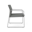 Gansett Reception Waiting Oversize Guest Chair / Silver Steel / Light Gray