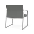 Gansett Reception Waiting Oversize Guest Chair / Silver Steel / Light Gray