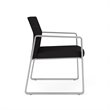 Gansett Reception Waiting Room Oversize Guest Chair / Silver Steel / Black