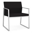 Gansett Reception Waiting Room Oversize Guest Chair / Silver Steel / Black
