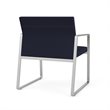 Gansett Reception Waiting Oversize Guest Chair / Silver Steel / Navy Blue