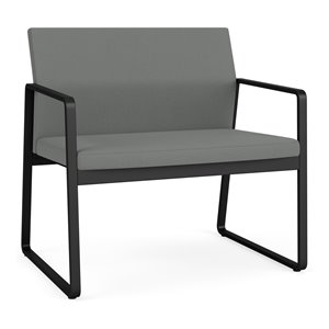 Lesro Gansett Modern Fabric Bariatric Chair in Black/Open House Asteroid