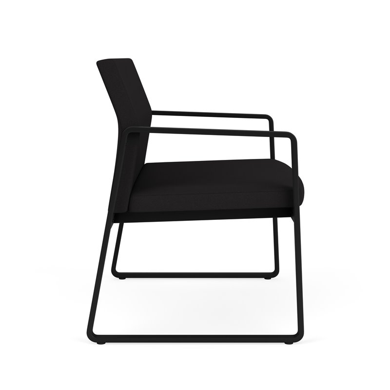 Gansett Reception Waiting Room Healthcare Bariatric Chair / Black Steel / Black