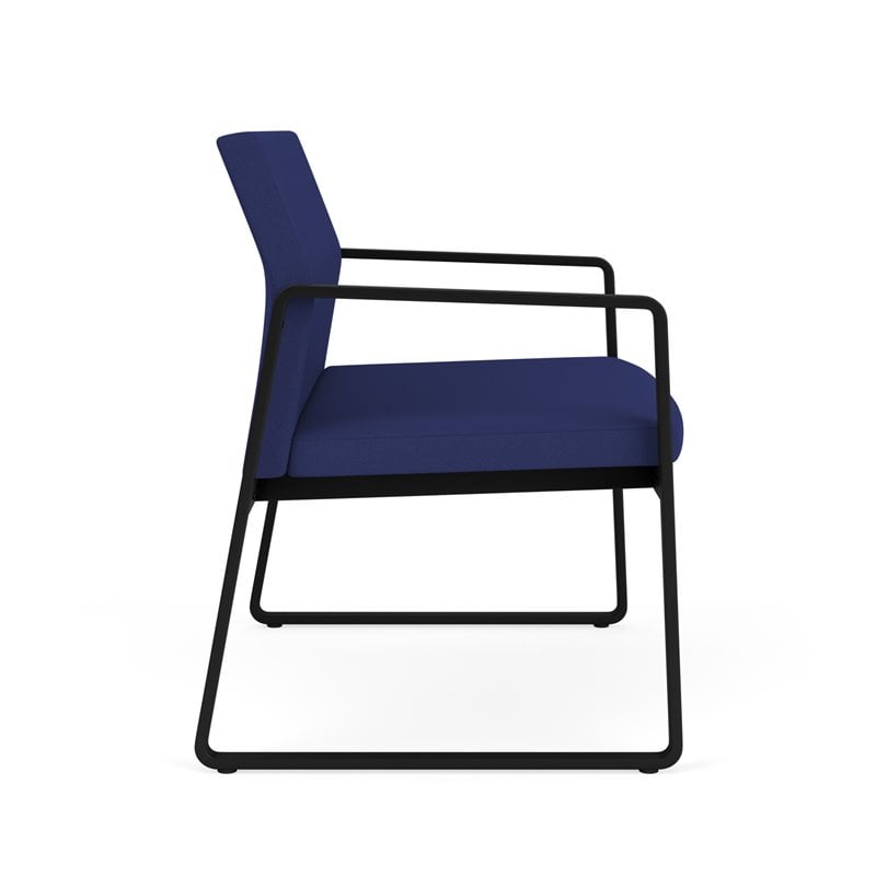 Gansett Reception Waiting Room Healthcare Bariatric Chair / Black Steel / Blue
