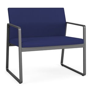 lesro gansett modern fabric bariatric chair in charcoal/open house cobalt