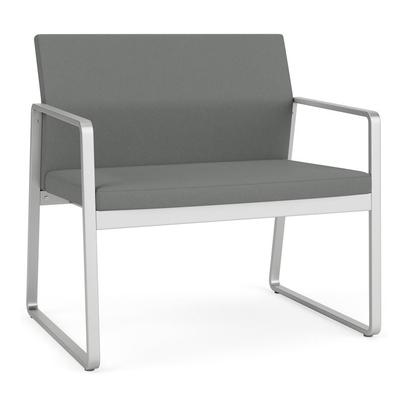 Gansett Reception Waiting Room Bariatric Chair / Silver Steel / Light Gray