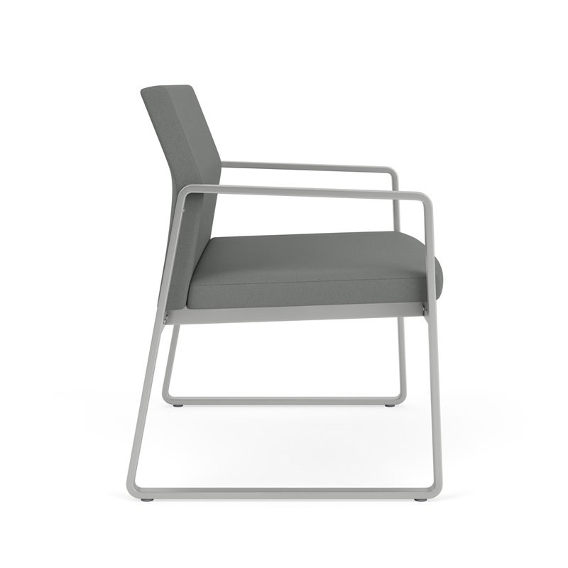 Gansett Reception Waiting Room Bariatric Chair / Silver Steel / Light Gray
