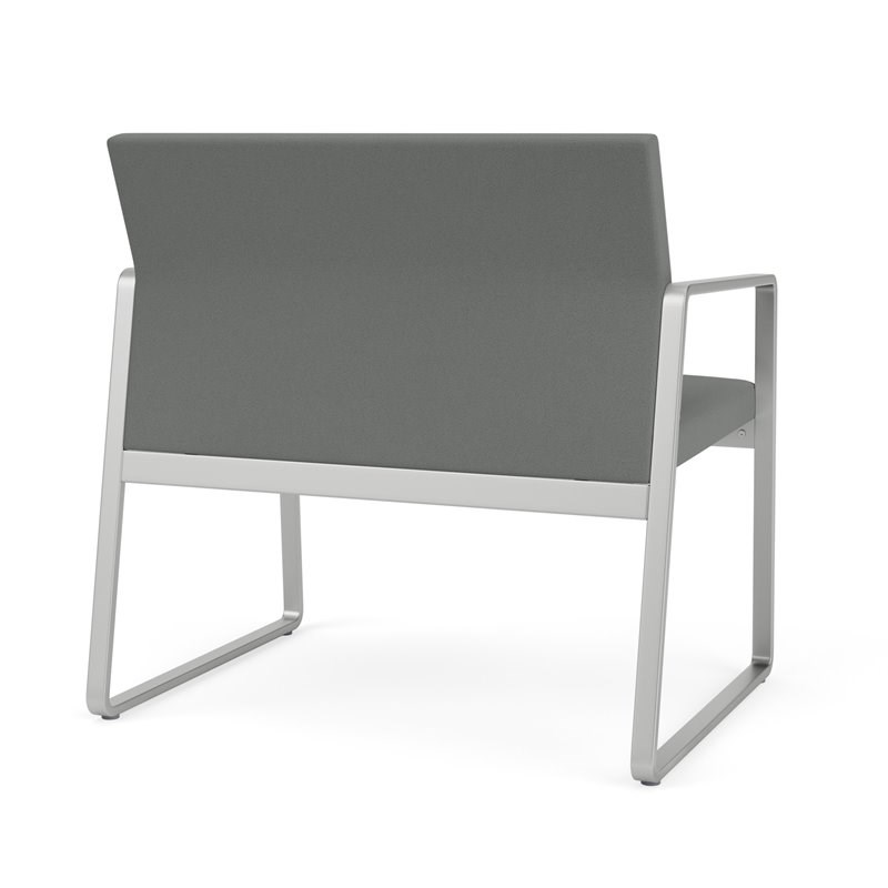 Gansett Reception Waiting Room Bariatric Chair / Silver Steel / Light Gray
