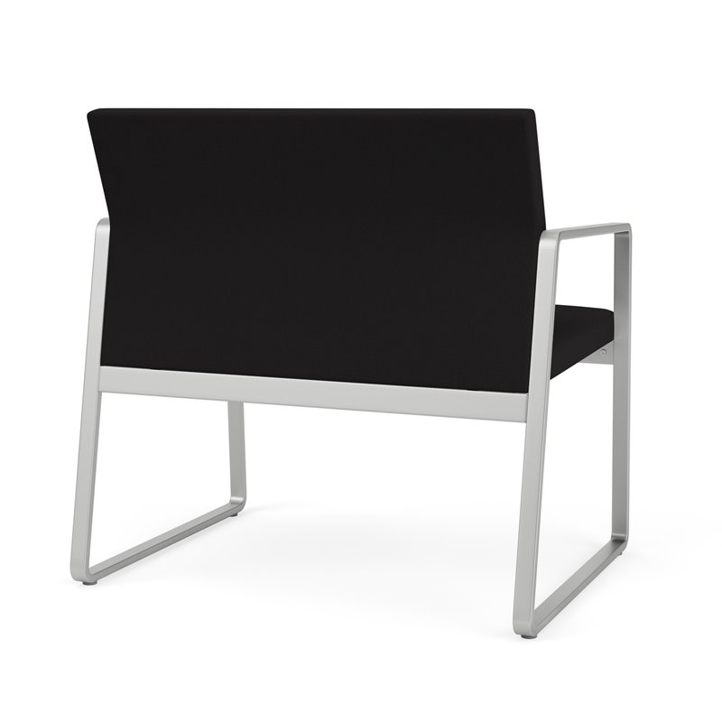 Gansett Reception Waiting Room Healthcare Bariatric Chair / Silver Steel / Black