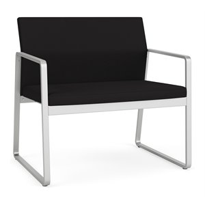 Lesro Gansett Modern Fabric Bariatric Chair in Silver/Open House Black