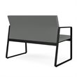 Gansett Reception Waiting Room Healthcare Loveseat / Black Steel / Light Gray