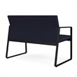 Gansett Reception Waiting Room Healthcare Loveseat / Black Steel / Navy Blue