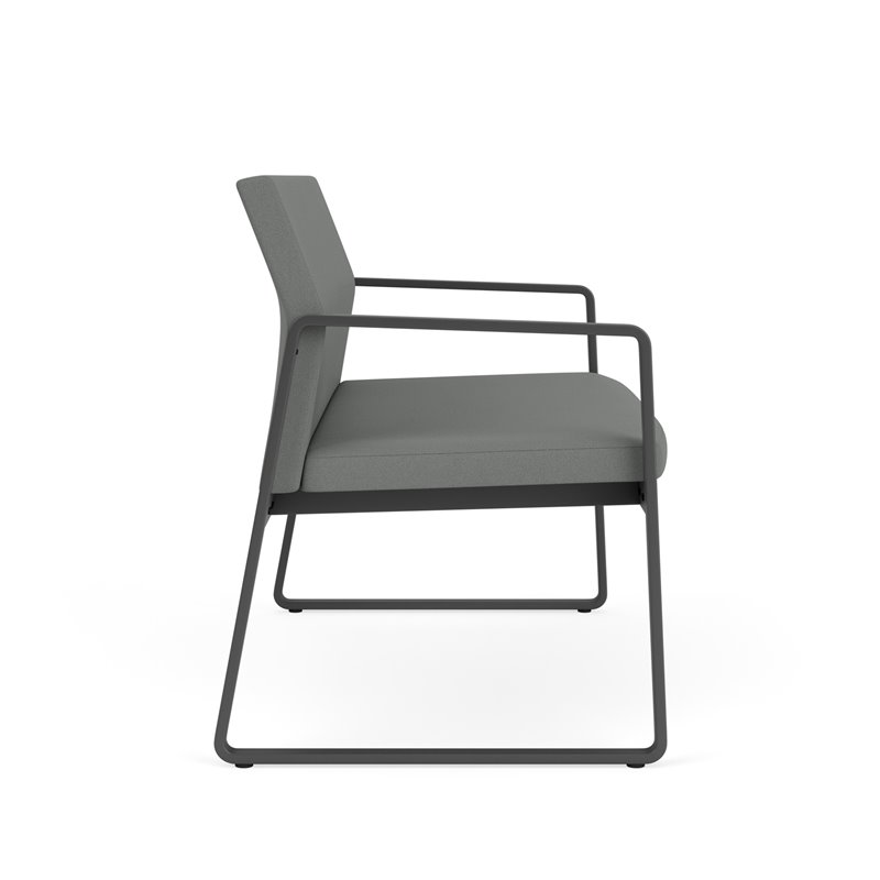 Gansett Reception Waiting Room Healthcare Loveseat / Charcoal Steel / Light Gray