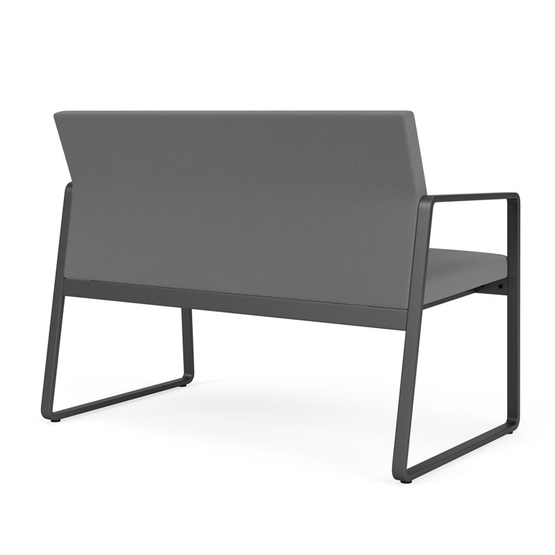 Gansett Reception Waiting Room Healthcare Loveseat / Charcoal Steel / Light Gray