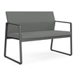 Gansett Reception Waiting Room Healthcare Loveseat / Charcoal Steel / Light Gray