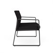 Gansett Reception Waiting Room Healthcare Loveseat / Charcoal Steel / Black