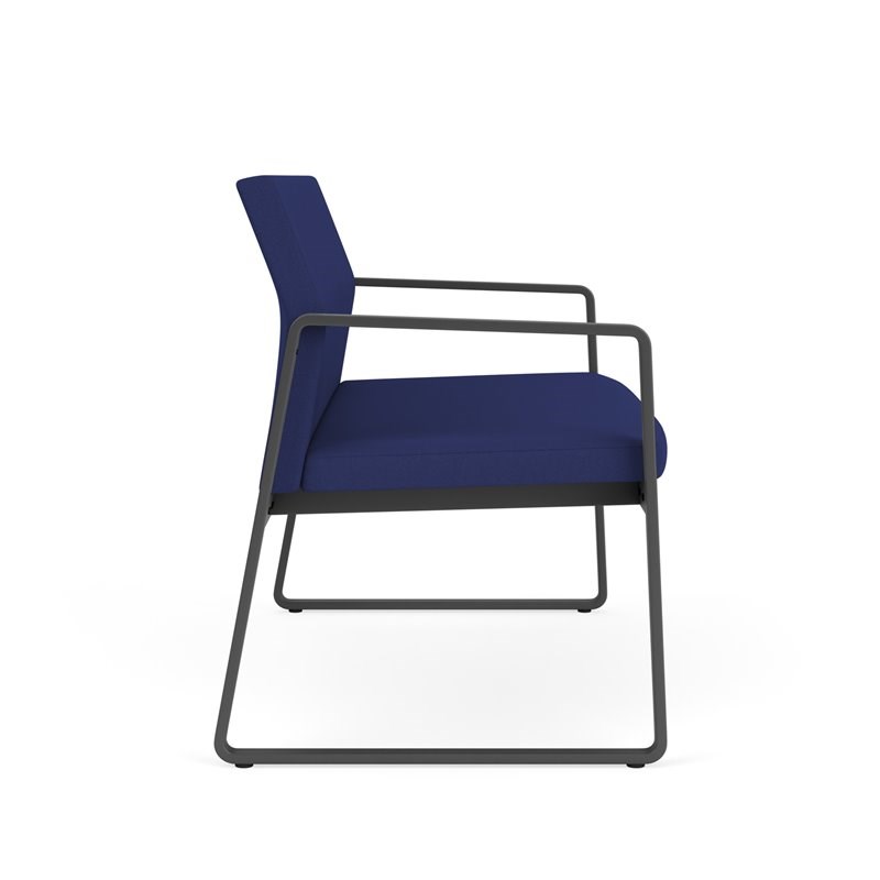 Gansett Reception Waiting Room Healthcare Loveseat / Charcoal Steel / Blue