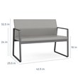 Gansett Reception Waiting Room Healthcare Loveseat / Charcoal Steel / Blue