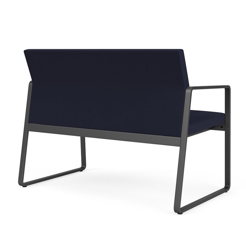 Gansett Reception Waiting Room Healthcare Loveseat / Charcoal Steel / Navy Blue
