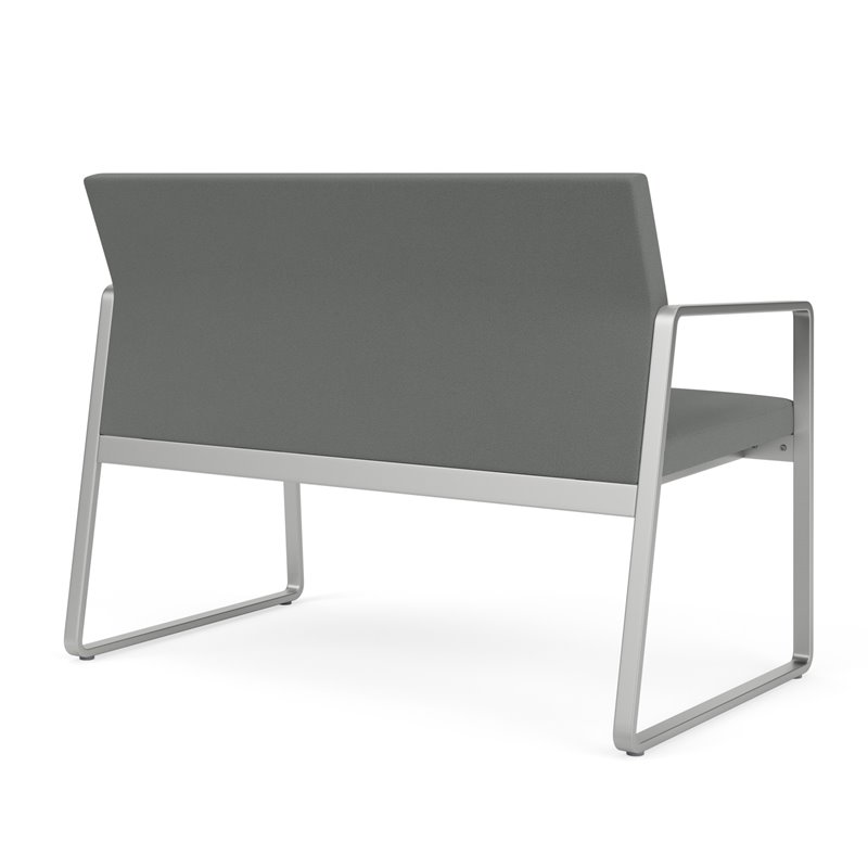 Gansett Reception Waiting Room Healthcare Loveseat / Silver Steel / Light Gray