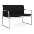 Gansett Reception Waiting Room Healthcare Loveseat / Silver Steel / Black