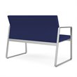 Gansett Reception Waiting Room Healthcare Loveseat / Silver Steel / Blue