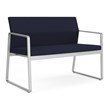 Gansett Reception Waiting Room Healthcare Loveseat / Silver Steel / Navy Blue