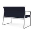 Gansett Reception Waiting Room Healthcare Loveseat / Silver Steel / Navy Blue
