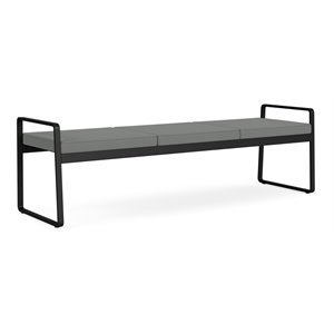 lesro gansett modern fabric 3-seat bench in black/open house