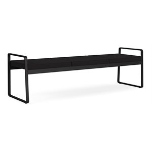 lesro gansett modern fabric 3-seat bench in black/open house black