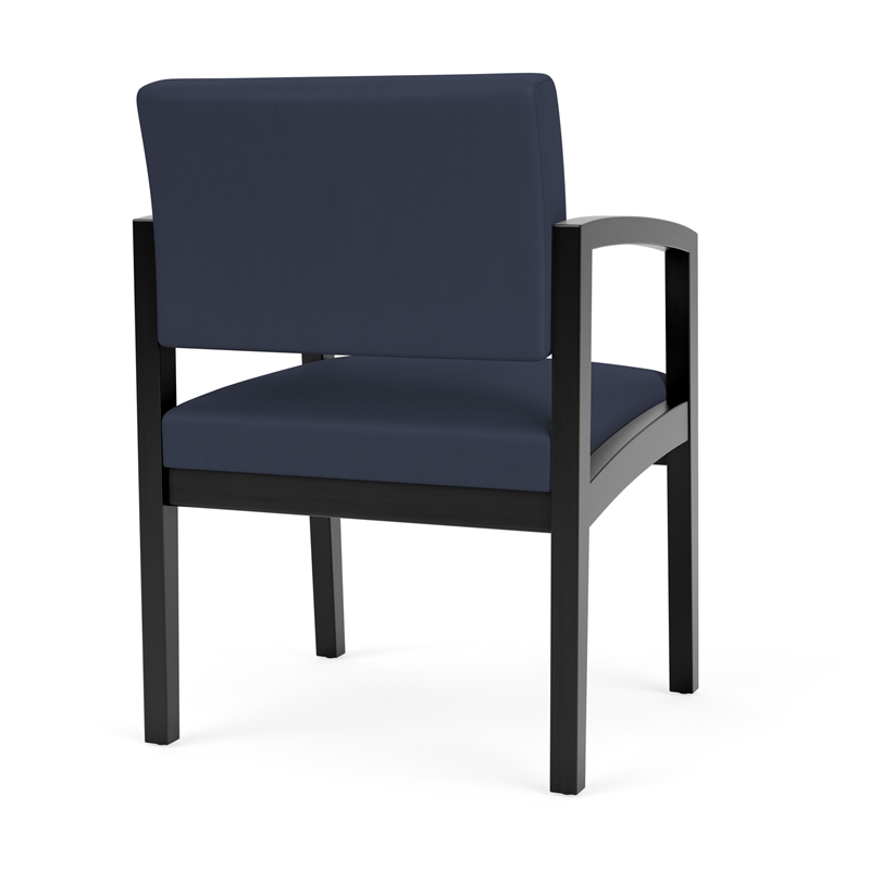 Lenox Wood Reception Waiting Room Healthcare Guest Chair / Black Wood / Blue