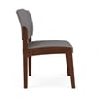 Lenox Wood Reception Waiting Armless Guest Chair / Walnut Wood / Light Gray