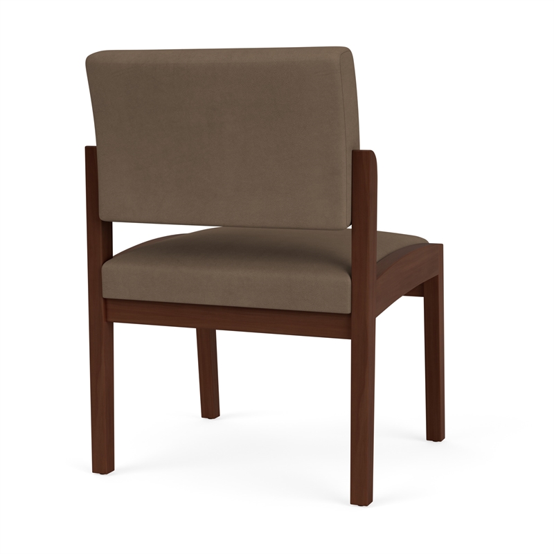 Lenox Wood Reception Waiting Armless Guest Chair / Walnut Wood / Brown
