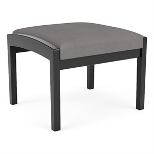 Lenox Wood Reception Waiting 18&quot 1-Seat Bench / Black Wood / Light Gray