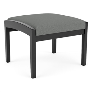 Lenox Wood Reception Waiting 18&quot 1-Seat Bench / Black Wood / Light Gray