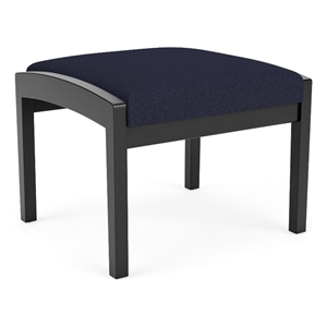 Lenox Wood Reception Waiting 18&quot 1-Seat Bench / Black Wood / Navy Blue