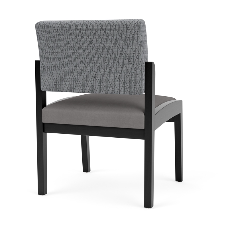 Lenox Wood Reception Waiting Armless Guest Chair / Black Wood / Gray / Gray