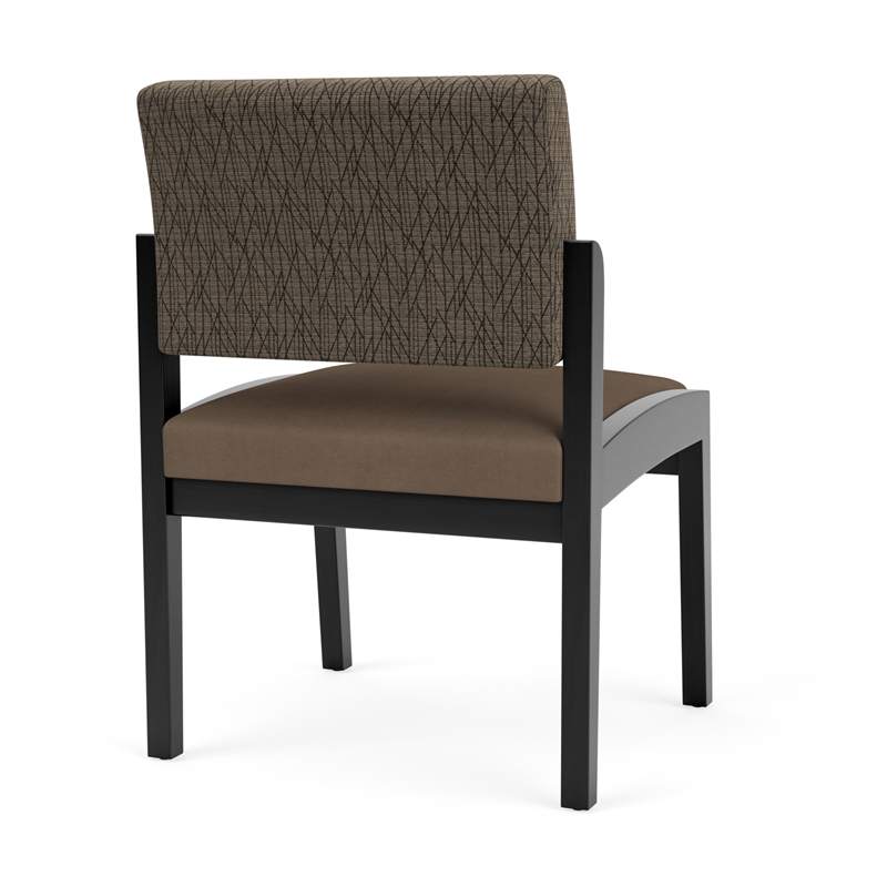 Lenox Wood Reception Waiting Armless Guest Chair / Black Wood / Brown / Brown