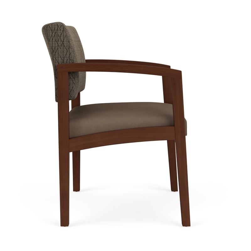 Lenox Wood Reception Waiting Oversize Guest Chair / Walnut Wood / Brown / Brown