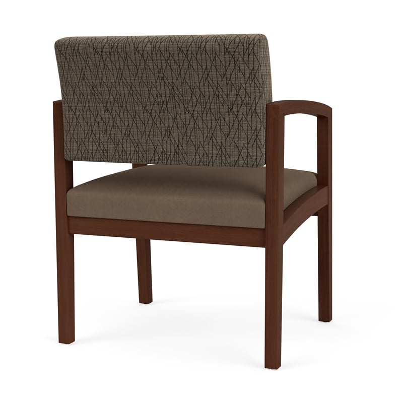 Lenox Wood Reception Waiting Oversize Guest Chair / Walnut Wood / Brown / Brown
