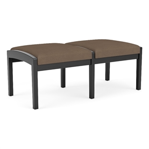 Lenox Wood Reception Waiting Room 18&quot 2-Seat Bench / Black Wood / Brown