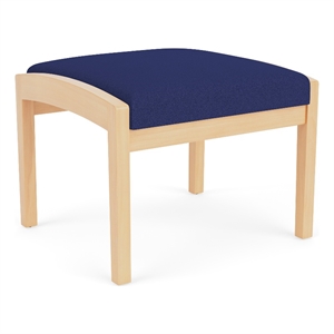 Lenox Wood Reception Waiting Room 18&quot 1-Seat Bench / Natural Wood / Blue